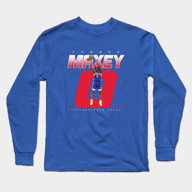 Tyrese Maxey Long Sleeve T-Shirt by BVHstudio